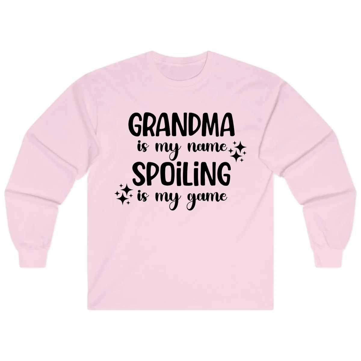 Grandma Is My Name Spoiling Is My Game Long Sleeve in Light Pink